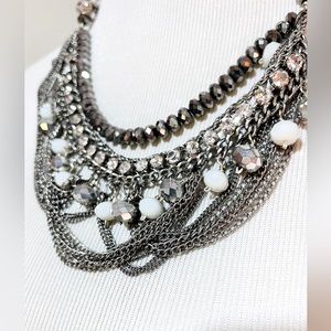 Beautiful Crystal and Chain Necklace